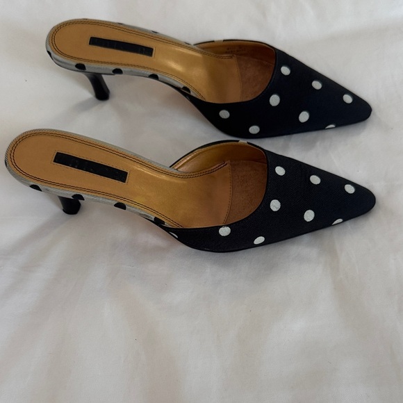 Unisa Black and White Polka Dot Kitten Heels - Picture 1 of 5